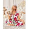 imageEkouaer 2 Pack Womens Pajamas Short Sleeve Sleepwear Top with Pants SuperSoft Printed Lounge Sets SXXLZblack FlowerWhite Flower