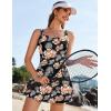 imageEkouaer Swim Dress One Piece Bathing Suit Skirted Swimsuits for Women Ruched Retro Swimwear SXXLBlack Flower