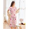 imageEkouaer Womens Pajamas Set Short Sleeve Sleepwear 2 Piece Round Neck Top Capri Pants Loungewear with PocketsPinkCute Sheep