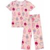 imageEkouaer Womens Pajamas Set Short Sleeve Sleepwear 2 Piece Round Neck Top Capri Pants Loungewear with PocketsPinkCute Sheep