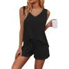 imageEkouaer Womens Pajamas Set Soft Comfy Sleeveless Sleepwear Tank and Shorts Pj Set Summer 2 Piece Loungewear SXXLBlack
