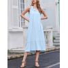 imageEkouaer 2 Pack Nightgowns for Women Sleeveless Long Night Gowns Victorian Nightdress with Pockets Soft Ladies GownWhiteLight Blue