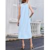 imageEkouaer 2 Pack Nightgowns for Women Sleeveless Long Night Gowns Victorian Nightdress with Pockets Soft Ladies GownWhiteLight Blue