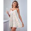 imageEkouaer Women Lace Nightgown Sexy Spaghetti Strap Cami Sleeveless Chemise Sleepwear Sleep DressLight Yellow and Flower