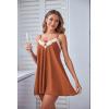 imageEkouaer Women Lace Nightgown Sexy Spaghetti Strap Cami Sleeveless Chemise Sleepwear Sleep DressRust Brown