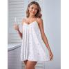 imageEkouaer Women Lace Nightgown Sexy Spaghetti Strap Cami Sleeveless Chemise Sleepwear Sleep DressWhite and Purple Flower