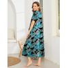 imageEkouaer Women Robes Zipper Front Short Sleeve Full Length Housecoat with Pockets Loungewear S4XLBlack Leaf