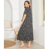 imageEkouaer Women Robes Zipper Front Short Sleeve Full Length Housecoat with Pockets Loungewear S4XLGray Leopard