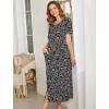 imageEkouaer Women Robes Zipper Front Short Sleeve Full Length Housecoat with Pockets Loungewear S4XLGray Leopard