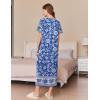 imageEkouaer Women Robes Zipper Front Short Sleeve Full Length Housecoat with Pockets Loungewear S4XLLight Blue Flower