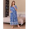 imageEkouaer Women Robes Zipper Front Short Sleeve Full Length Housecoat with Pockets Loungewear S4XLLight Blue Flower