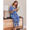 imageEkouaer Women Robes Zipper Front Short Sleeve Full Length Housecoat with Pockets Loungewear S4XLLight Blue Flower