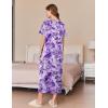 imageEkouaer Women Robes Zipper Front Short Sleeve Full Length Housecoat with Pockets Loungewear S4XLPurple Flower