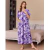 imageEkouaer Women Robes Zipper Front Short Sleeve Full Length Housecoat with Pockets Loungewear S4XLPurple Flower