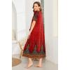 imageEkouaer Women Robes Zipper Front Short Sleeve Full Length Housecoat with Pockets Loungewear S4XLRed Flower