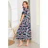imageEkouaer Women Robes Zipper Front Short Sleeve Full Length Housecoat with Pockets Loungewear S4XLSunflower