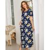 imageEkouaer Women Robes Zipper Front Short Sleeve Full Length Housecoat with Pockets Loungewear S4XLYellow Flower