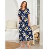 imageEkouaer Women Robes Zipper Front Short Sleeve Full Length Housecoat with Pockets Loungewear S4XLYellow Flower