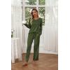 imageEkouaer Womens 2 Pack Pajama Set Long Sleeve Pajamas Top and Pants V Neck Pjs Set Soft Loungewear with PocketsArmy Green  Light Grey