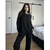 imageEkouaer Womens 2 Pack Pajama Set Long Sleeve Pajamas Top and Pants V Neck Pjs Set Soft Loungewear with PocketsBlack Star  Black