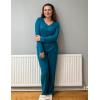 imageEkouaer Womens 2 Pack Pajama Set Long Sleeve Pajamas Top and Pants V Neck Pjs Set Soft Loungewear with PocketsDark Gray  Green