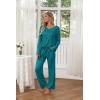 imageEkouaer Womens 2 Pack Pajama Set Long Sleeve Pajamas Top and Pants V Neck Pjs Set Soft Loungewear with PocketsDark Gray  Green