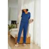 imageEkouaer Womens 2 Pack Pajama Set Long Sleeve Pajamas Top and Pants V Neck Pjs Set Soft Loungewear with PocketsDark Khaki navy Army