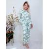 imageEkouaer Womens 2 Pack Pajama Set Long Sleeve Pajamas Top and Pants V Neck Pjs Set Soft Loungewear with PocketsGray Star  White Geometric Patterns