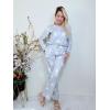 imageEkouaer Womens 2 Pack Pajama Set Long Sleeve Pajamas Top and Pants V Neck Pjs Set Soft Loungewear with PocketsGray Star  White Geometric Patterns