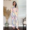 imageEkouaer Womens 2 Pack Pajama Set Long Sleeve Pajamas Top and Pants V Neck Pjs Set Soft Loungewear with PocketsGray Tiedye  White Strip