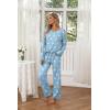 imageEkouaer Womens 2 Pack Pajama Set Long Sleeve Pajamas Top and Pants V Neck Pjs Set Soft Loungewear with PocketsLight Blue Star  Pink