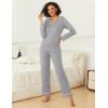 imageEkouaer Womens 2 Pack Pajama Set Long Sleeve Pajamas Top and Pants V Neck Pjs Set Soft Loungewear with PocketsLight Gray mix Grey