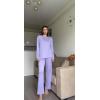 imageEkouaer Womens 2 Pack Pajama Set Long Sleeve Pajamas Top and Pants V Neck Pjs Set Soft Loungewear with PocketsPink Love  Purple