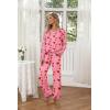 imageEkouaer Womens 2 Pack Pajama Set Long Sleeve Pajamas Top and Pants V Neck Pjs Set Soft Loungewear with PocketsPink Love  Purple