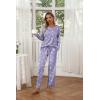 imageEkouaer Womens 2 Pack Pajama Set Long Sleeve Pajamas Top and Pants V Neck Pjs Set Soft Loungewear with PocketsPurple Star  Beige