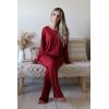 imageEkouaer Womens 2 Pack Pajama Set Long Sleeve Pajamas Top and Pants V Neck Pjs Set Soft Loungewear with PocketsWine Red  Light Gray
