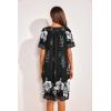imageEkouaer Womens House Dress Floral Print Moo Moos Nightgowns Moomoo Dresses Mumus with PocketsBlack