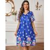 imageEkouaer Womens House Dress Floral Print Moo Moos Nightgowns Moomoo Dresses Mumus with PocketsBlue Flower