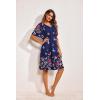 imageEkouaer Womens House Dress Floral Print Moo Moos Nightgowns Moomoo Dresses Mumus with PocketsButterfly and Flower
