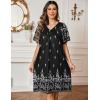 imageEkouaer Womens House Dress Floral Print Moo Moos Nightgowns Moomoo Dresses Mumus with PocketsFloral Black