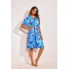 imageEkouaer Womens House Dress Floral Print Moo Moos Nightgowns Moomoo Dresses Mumus with PocketsFloral Blue