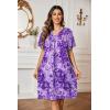 imageEkouaer Womens House Dress Floral Print Moo Moos Nightgowns Moomoo Dresses Mumus with PocketsFloral Purple