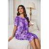 imageEkouaer Womens House Dress Floral Print Moo Moos Nightgowns Moomoo Dresses Mumus with PocketsFloral Purple