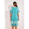 imageEkouaer Womens House Dress Floral Print Moo Moos Nightgowns Moomoo Dresses Mumus with PocketsGreen