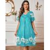 imageEkouaer Womens House Dress Floral Print Moo Moos Nightgowns Moomoo Dresses Mumus with PocketsGreen