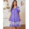 imageEkouaer Womens House Dress Floral Print Moo Moos Nightgowns Moomoo Dresses Mumus with PocketsLilac