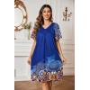 imageEkouaer Womens House Dress Floral Print Moo Moos Nightgowns Moomoo Dresses Mumus with PocketsMandala Blue