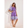 imageEkouaer Womens House Dress Floral Print Moo Moos Nightgowns Moomoo Dresses Mumus with PocketsPurple