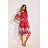 imageEkouaer Womens House Dress Floral Print Moo Moos Nightgowns Moomoo Dresses Mumus with PocketsRed