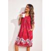 imageEkouaer Womens House Dress Floral Print Moo Moos Nightgowns Moomoo Dresses Mumus with PocketsRed